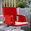 Flash Furniture Malta Heated Stadium Seat with Back Support, 6 Recline Positions, Portable Chair with Backpack Straps, USB Battery Pack Not Included, Black(Red)
