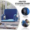 Flash Furniture Malta Heated Stadium Seat with Back Support, 6 Recline Positions, Portable Chair with Backpack Straps, USB Battery Pack Not Included, Black(Blue)