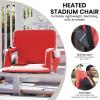 Flash Furniture Malta Heated Stadium Seat with Back Support, 6 Recline Positions, Portable Chair with Backpack Straps, USB Battery Pack Not Included, Black(Red)