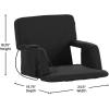 Flash Furniture Malta Heated Stadium Seat with Back Support, 6 Recline Positions, Portable Chair with Backpack Straps, USB Battery Pack Not Included, Black(Black)