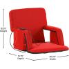 Flash Furniture Malta Stadium Seat with Heated Back and Seat, 6 Recline Positions, Portable Chair with Backpack Straps, USB Battery Pack Not Included, Red(Red)