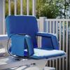 Flash Furniture Malta Stadium Seat with Heated Back and Seat, 6 Recline Positions, Portable Chair with Backpack Straps, USB Battery Pack Not Included, Red(Blue)