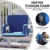 Flash Furniture Malta Stadium Seat with Heated Back and Seat, 6 Recline Positions, Portable Chair with Backpack Straps, USB Battery Pack Not Included, Red(Blue)
