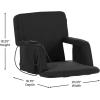 Flash Furniture Malta Stadium Seat with Heated Back and Seat, 6 Recline Positions, Portable Chair with Backpack Straps, USB Battery Pack Not Included, Red(Black)