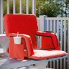 Flash Furniture Malta Stadium Seat with Heated Back and Seat, 6 Recline Positions, Portable Chair with Backpack Straps, USB Battery Pack Not Included, Red(Red)