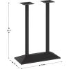 Flash Furniture Palis 27″ x 15″ Indoor/Outdoor Dining Height Double Column Table Base, Cast Iron Base with Steel Columns, Silver – Fits 30″ x 48″ Table Tops(Black)