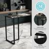 Martha Stewart Eli Home Office Desk with Glass Top and Steel Frame, Polished Brass(Clear Top/Oil Rubbed Bronze Frame)