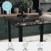 Martha Stewart Eli Home Office Desk with Glass Top and Steel Frame, Polished Brass(Clear Top/Oil Rubbed Bronze Frame)