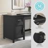 Martha Stewart Hutton Shaker Style Home Office Desk with Storage in White with Polished Brass Hardware(Black Frame/Brushed Nickel Hardware)
