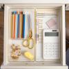 Martha Stewart Kerry Plastic Stackable Office Desk Drawer Organizers, 6″ x 3″, 6 Pack, with Gold Trim(12″ x 6″)