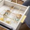 Martha Stewart Kerry Plastic Stackable Office Desk Drawer Organizers, 6″ x 3″, 6 Pack, with Gold Trim(3″ x 3″)