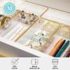 Martha Stewart Kerry Plastic Stackable Office Desk Drawer Organizers, 6″ x 3″, 6 Pack, with Gold Trim(6″ x 3″)
