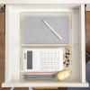 Martha Stewart Kerry Plastic Stackable Office Desk Drawer Organizers, 6″ x 3″, 6 Pack, with Gold Trim(9″ x 6″)