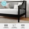 Martha Stewart Neely Platform Daybed with Wood Spindles, Solid Wood Frame, No Box Spring Needed, Twin Size, Light Beech(Black)