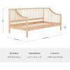 Martha Stewart Neely Platform Daybed with Wood Spindles, Solid Wood Frame, No Box Spring Needed, Twin Size, Light Beech(Light Beech)