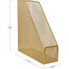 Martha Stewart Ryder Gold Mesh Metal Single Slot Magazine File Holder, Desktop Organizer, 9.75 x 3.75 x 11.5