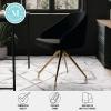 Martha Stewart Sora Stationary Swivel Task Chair with Sloped Arms for Home Office in Sage Faux Leather with Polished Brass Frame(Black Velvet/Polished Nickel)