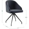 Martha Stewart Sora Stationary Swivel Task Chair with Sloped Arms for Home Office in Sage Faux Leather with Polished Brass Frame(Gray Velvet/Oil Rubbed Bronze)