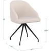 Martha Stewart Sora Stationary Swivel Task Chair with Sloped Arms for Home Office in Sage Faux Leather with Polished Brass Frame(White Boucle/Oil Rubbed Bronze)