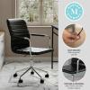 Martha Stewart Taytum Swivel Task Chair with Armrests for Home Office in White Faux Leather with Polished Brass Frame(Black Faux Leather/Polished Nickel)