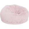 Flash Furniture Duncan Oversized Bean Bag Chair for Kids and Adults, Foam-Filled Beanbag Chair with Machine Washable Cover, Light Pink Polka Dot(Blush Furry)