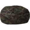Flash Furniture Duncan Oversized Bean Bag Chair for Kids and Adults, Foam-Filled Beanbag Chair with Machine Washable Cover, Light Pink Polka Dot(Camouflage)