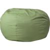 Flash Furniture Duncan Oversized Bean Bag Chair for Kids and Adults, Foam-Filled Beanbag Chair with Machine Washable Cover, Light Pink Polka Dot(Green)