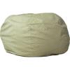 Flash Furniture Duncan Oversized Bean Bag Chair for Kids and Adults, Foam-Filled Beanbag Chair with Machine Washable Cover, Light Pink Polka Dot(Green Dot)