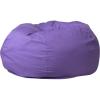 Flash Furniture Duncan Oversized Bean Bag Chair for Kids and Adults, Foam-Filled Beanbag Chair with Machine Washable Cover, Light Pink Polka Dot(Purple)