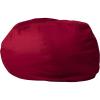 Flash Furniture Duncan Oversized Bean Bag Chair for Kids and Adults, Foam-Filled Beanbag Chair with Machine Washable Cover, Light Pink Polka Dot(Red)