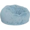 Flash Furniture Duncan Oversized Bean Bag Chair for Kids and Adults, Foam-Filled Beanbag Chair with Machine Washable Cover, Light Pink Polka Dot(Teal Furry)