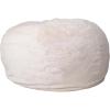 Flash Furniture Duncan Oversized Bean Bag Chair for Kids and Adults, Foam-Filled Beanbag Chair with Machine Washable Cover, Light Pink Polka Dot(White Furry)