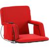 Flash Furniture Malta Stadium Seat with Heated Back and Seat, 6 Recline Positions, Portable Chair with Backpack Straps, USB Battery Pack Not Included, Red(Red)