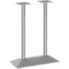Flash Furniture Palis 27″ x 15″ Indoor/Outdoor Dining Height Double Column Table Base, Cast Iron Base with Steel Columns, Silver – Fits 30″ x 48″ Table Tops(Silver)