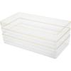 Martha Stewart Kerry Plastic Stackable Office Desk Drawer Organizers, 6″ x 3″, 6 Pack, with Gold Trim(12″ x 6″)