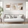 Martha Stewart Neely Platform Daybed with Wood Spindles, Solid Wood Frame, No Box Spring Needed, Twin Size, Light Beech(Grey)