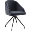 Martha Stewart Sora Stationary Swivel Task Chair with Sloped Arms for Home Office in Sage Faux Leather with Polished Brass Frame(Gray Velvet/Oil Rubbed Bronze)