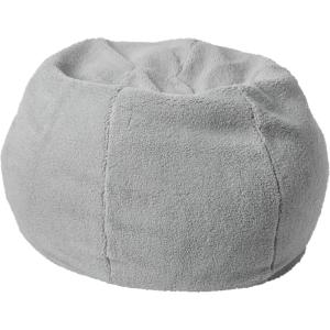 Flash Furniture Dillon Small Teal Furry Bean Bag Chair for Kids and Teens(Gray Sherpa)