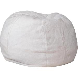 Flash Furniture Dillon Small Teal Furry Bean Bag Chair for Kids and Teens(White Furry)