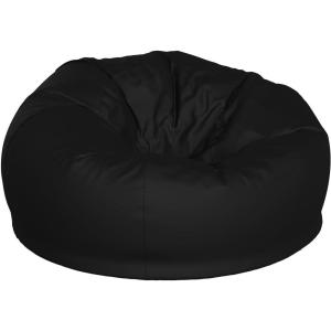 Flash Furniture Duncan Oversized Bean Bag Chair for Kids and Adults, Foam-Filled Beanbag Chair with Machine Washable Cover, Light Pink Polka Dot(Black)