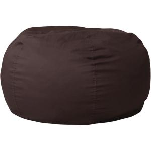 Flash Furniture Duncan Oversized Bean Bag Chair for Kids and Adults, Foam-Filled Beanbag Chair with Machine Washable Cover, Light Pink Polka Dot(Brown)