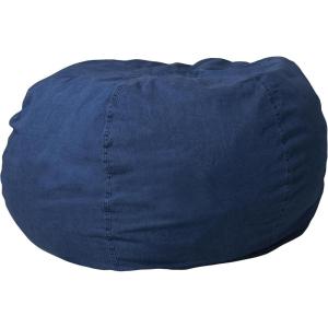 Flash Furniture Duncan Oversized Bean Bag Chair for Kids and Adults, Foam-Filled Beanbag Chair with Machine Washable Cover, Light Pink Polka Dot(Denim)