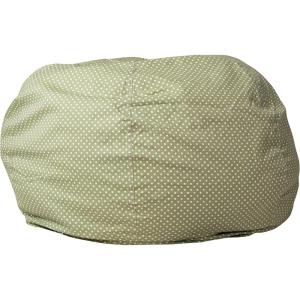 Flash Furniture Duncan Oversized Bean Bag Chair for Kids and Adults, Foam-Filled Beanbag Chair with Machine Washable Cover, Light Pink Polka Dot(Green Dot)