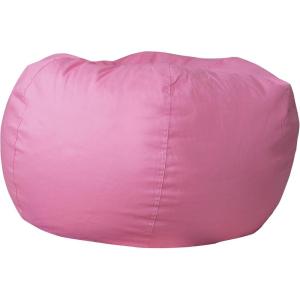 Flash Furniture Duncan Oversized Bean Bag Chair for Kids and Adults, Foam-Filled Beanbag Chair with Machine Washable Cover, Light Pink Polka Dot(Light Pink)