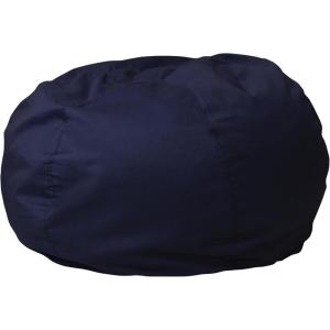 Flash Furniture Duncan Oversized Bean Bag Chair for Kids and Adults, Foam-Filled Beanbag Chair with Machine Washable Cover, Light Pink Polka Dot(Navy Blue)