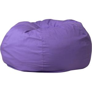 Flash Furniture Duncan Oversized Bean Bag Chair for Kids and Adults, Foam-Filled Beanbag Chair with Machine Washable Cover, Light Pink Polka Dot(Purple)
