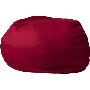 Flash Furniture Duncan Oversized Bean Bag Chair for Kids and Adults, Foam-Filled Beanbag Chair with Machine Washable Cover, Light Pink Polka Dot(Red)