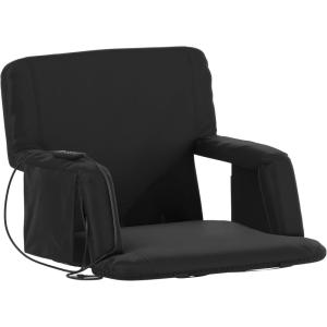 Flash Furniture Malta Stadium Seat with Heated Back and Seat, 6 Recline Positions, Portable Chair with Backpack Straps, USB Battery Pack Not Included, Red(Black)