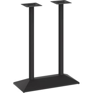 Flash Furniture Palis 27″ x 15″ Indoor/Outdoor Dining Height Double Column Table Base, Cast Iron Base with Steel Columns, Silver – Fits 30″ x 48″ Table Tops(Black)