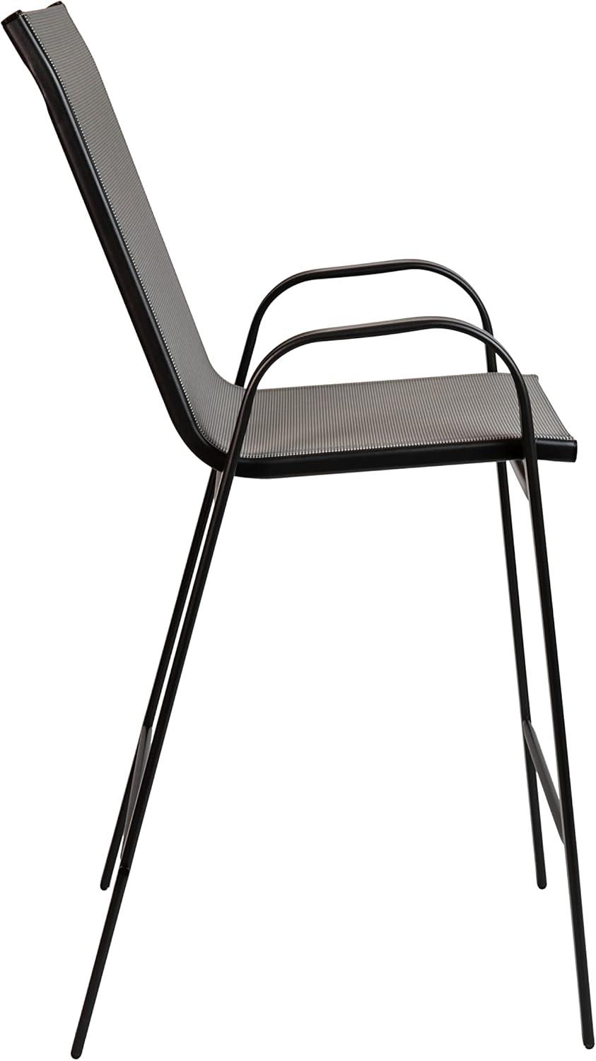 imageFlash Furniture 2 Pack Brazos Series Brown Outdoor Barstool with Flex Comfort Material and Metal FrameGrey